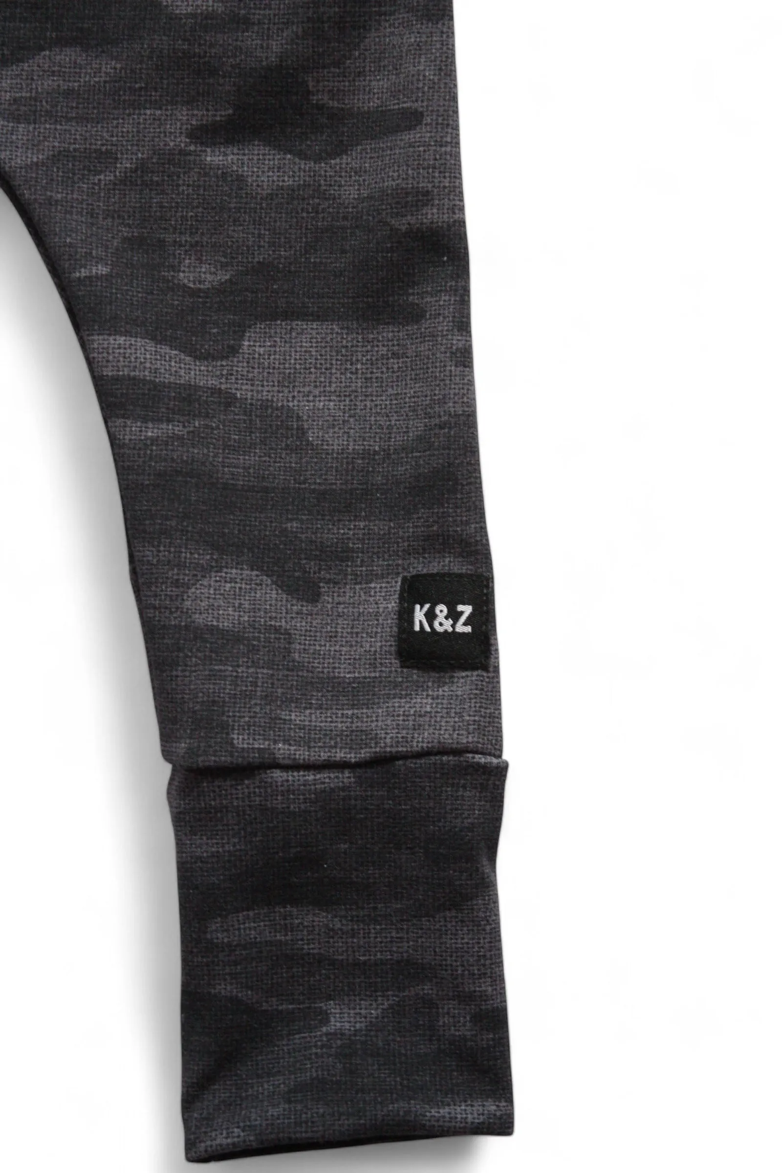 1-3y Black Textured Camo Overall Pants Romper - Grow With Me