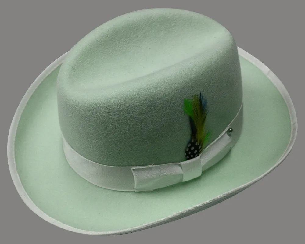 100% Wool God Father Hat - Mint