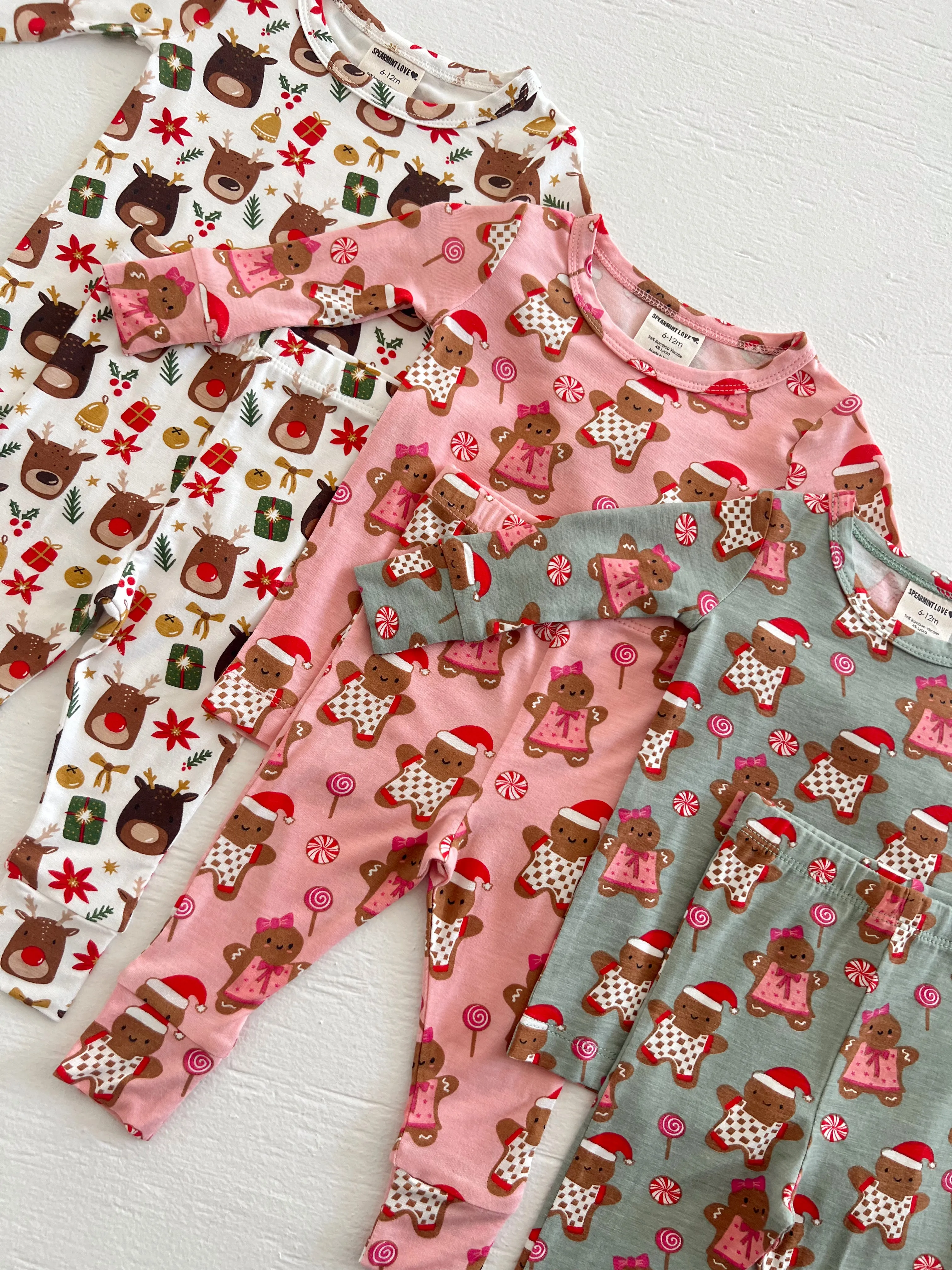 2-Piece Set, Gingerbread Friends Pink