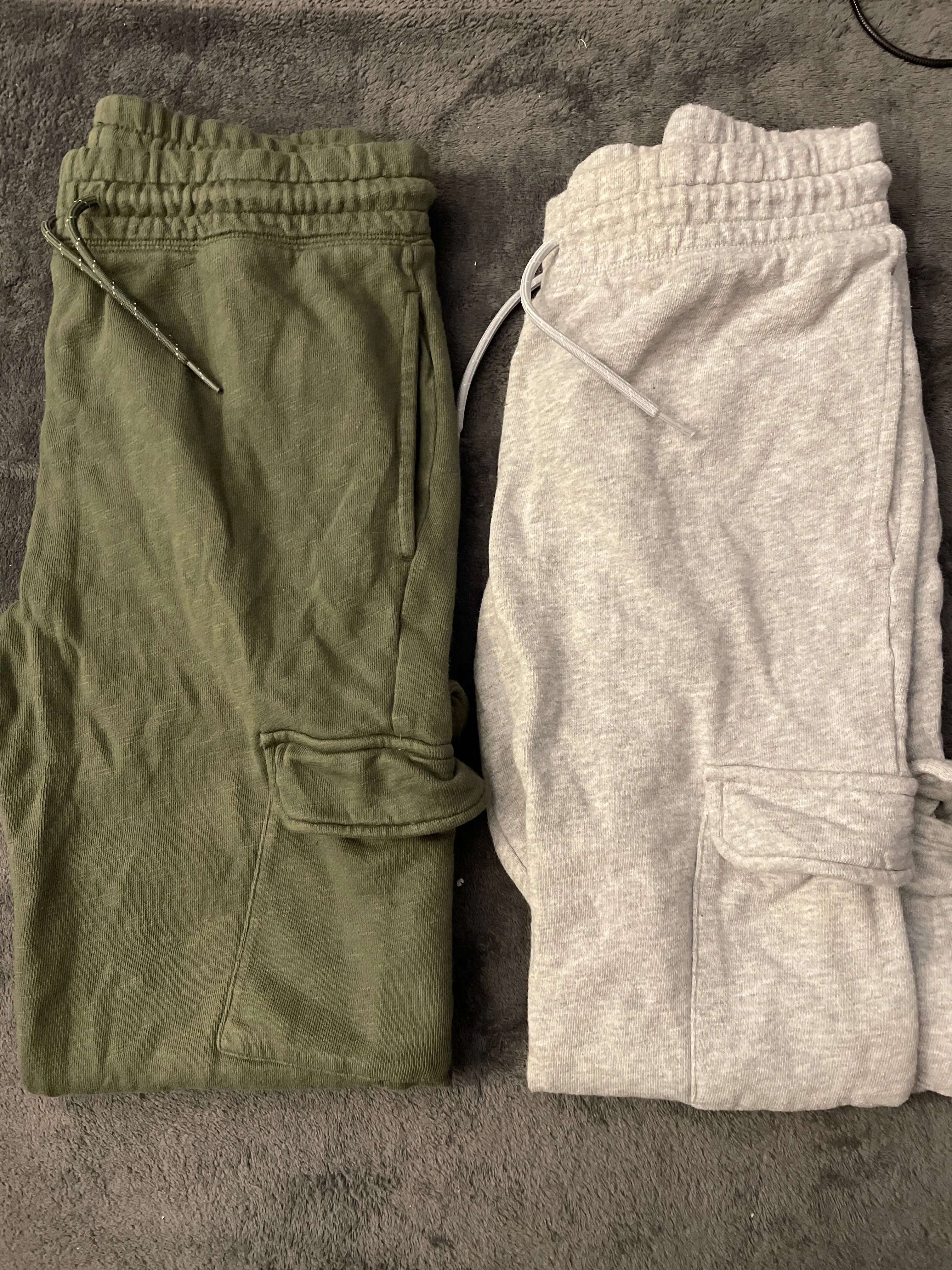 2 size 14/16 jogger sweatpants: green/gray - size Kids Clothing: 14