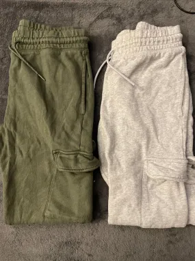 2 size 14/16 jogger sweatpants: green/gray - size Kids Clothing: 14
