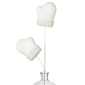 26" Cable Knit Mitten Spray: White