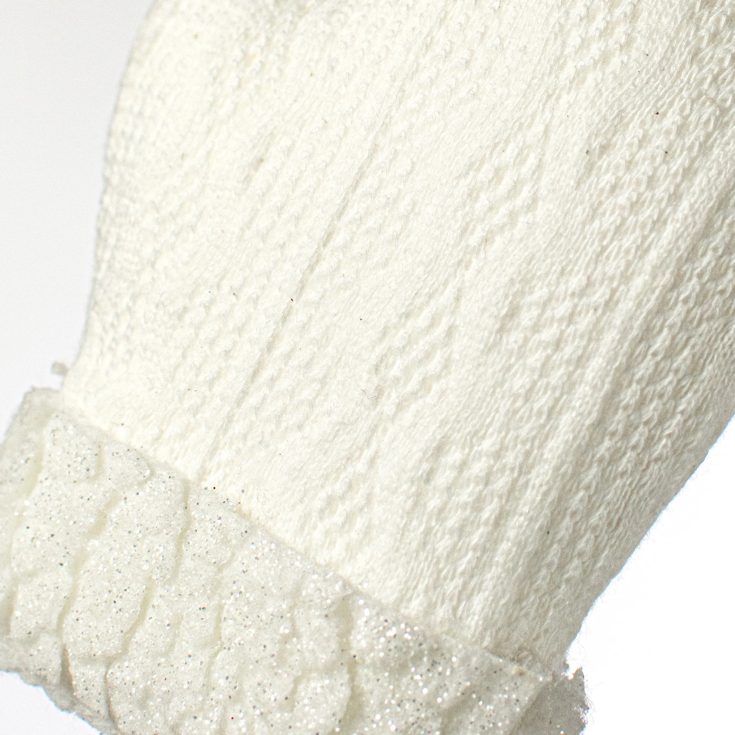 26" Cable Knit Mitten Spray: White