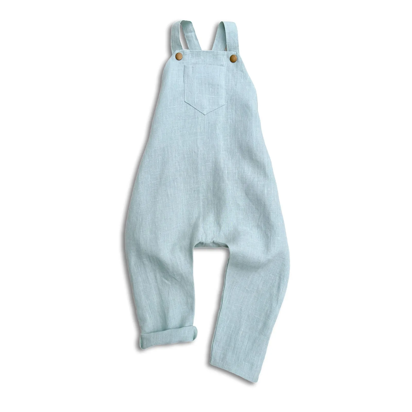 3T Daydream Blue-Green Linen Romper