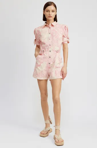 Adira Romper Ivory Pink