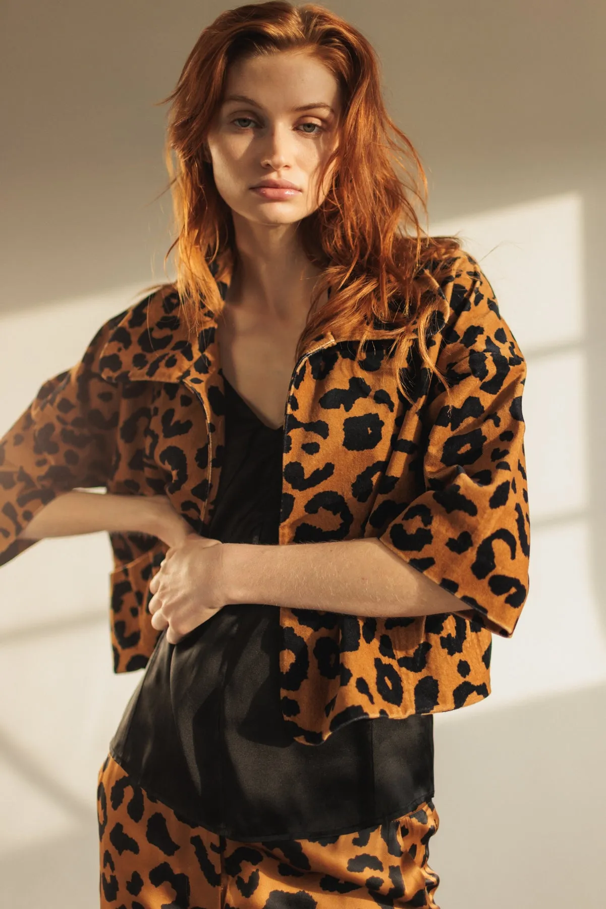 Alexa Cropped Jacket - Cheetah