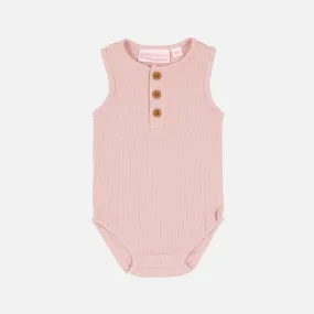 Alfie Waffle Romper - Antique Rose