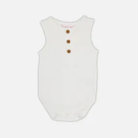Alfie Waffle Romper - Coconut