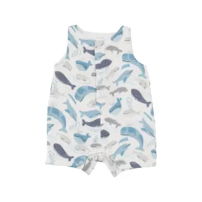 Angel Dear Blue Whales Shortie Romper