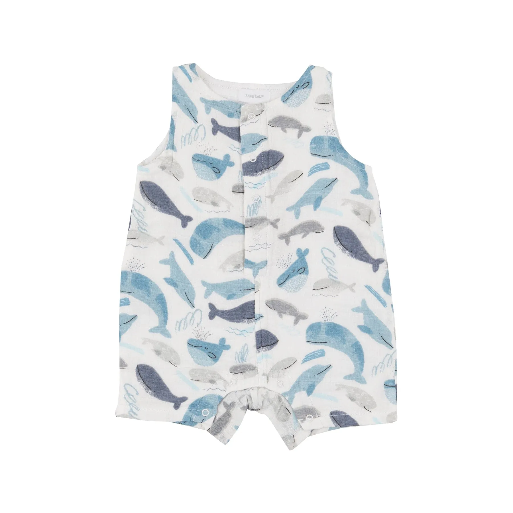 Angel Dear Blue Whales Shortie Romper