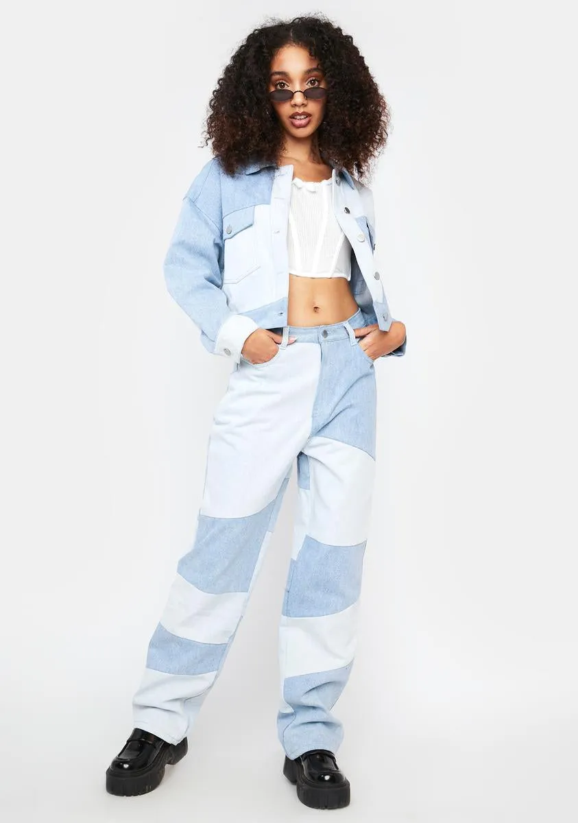 Applause Please Two Tone Denim Jacket