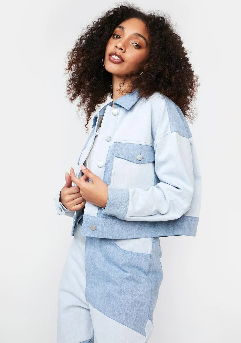 Applause Please Two Tone Denim Jacket