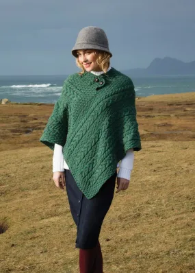 Aran Poncho | Connemara Green