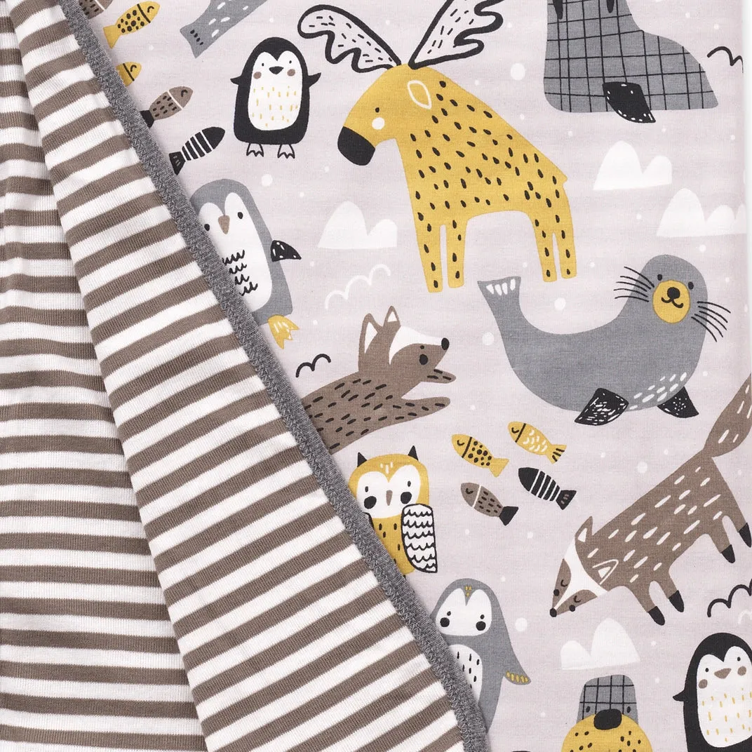 ARCTIC ANIMALS HENLEY ROMPER