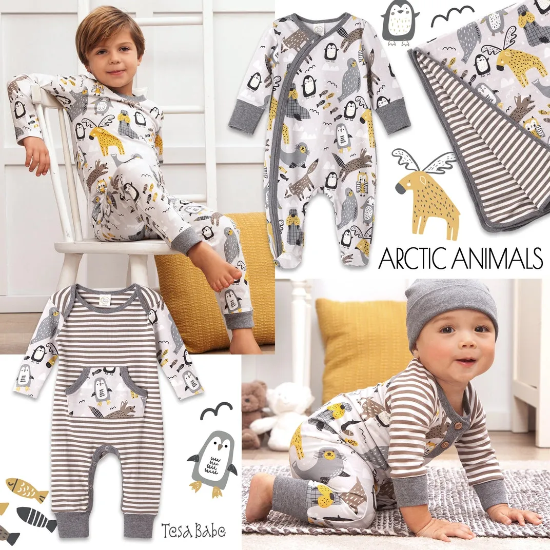 ARCTIC ANIMALS HENLEY ROMPER