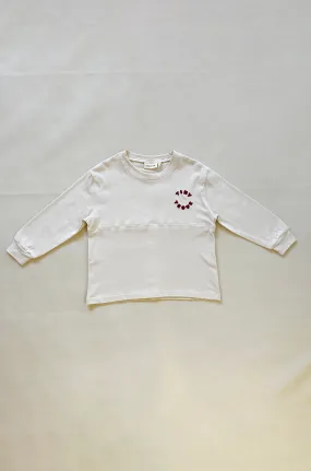 Ashton Long Sleeve Tee - Cream/Magenta