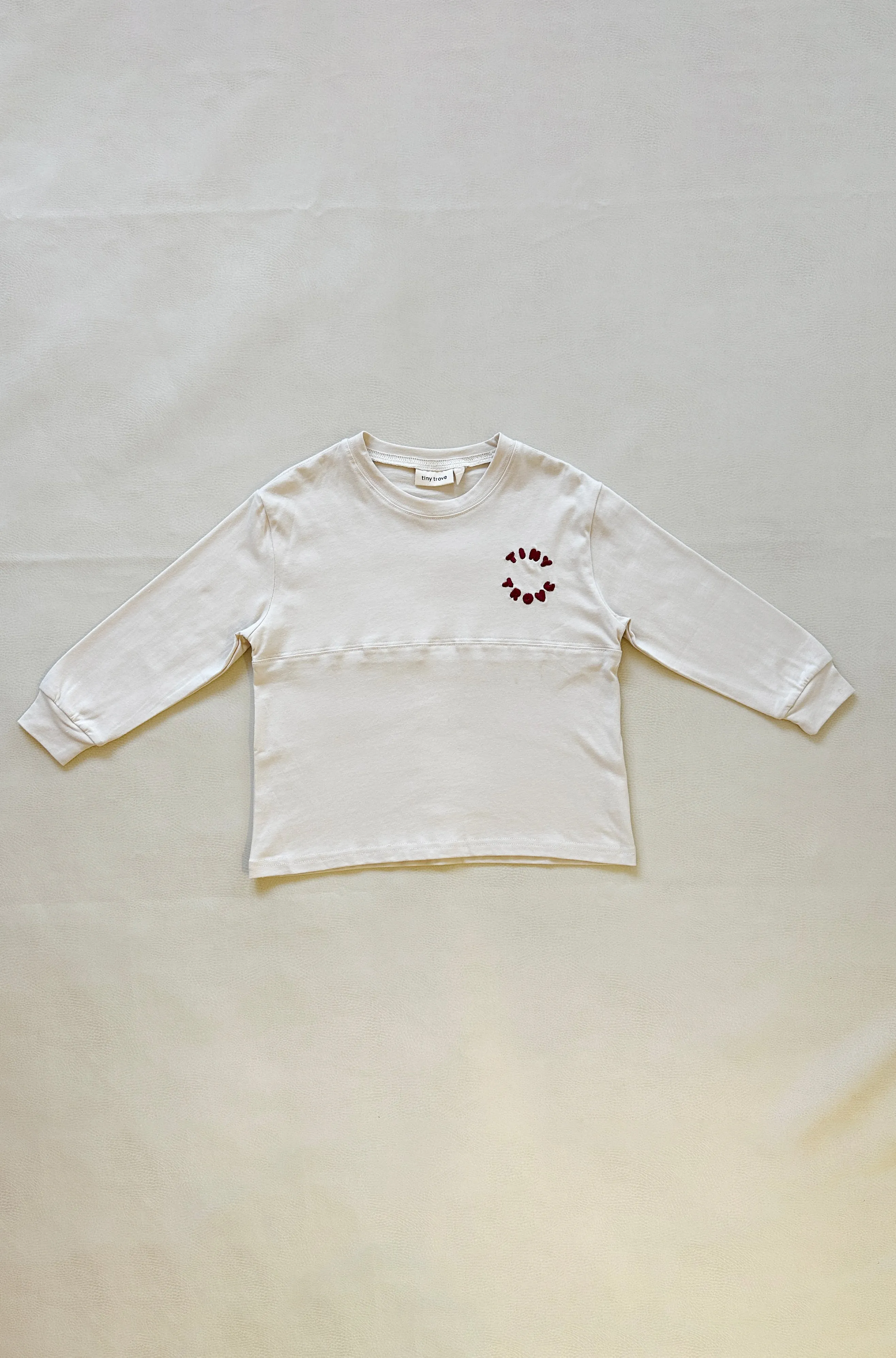 Ashton Long Sleeve Tee - Cream/Magenta