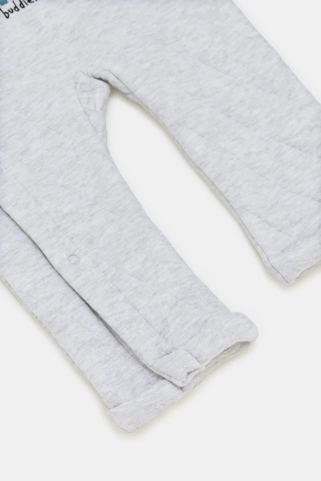 Babies Grey Embroidered Romper