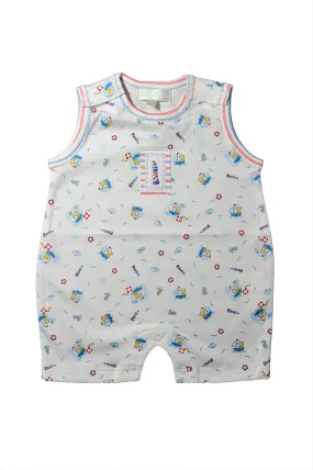 Baby Boy's Nautical Bear Print Romper