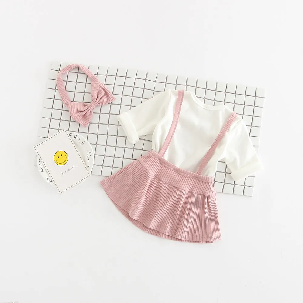Baby Clothes Girls Fall Newborn Children Cotton Baby Romper Dress Up Clothing Three Sets