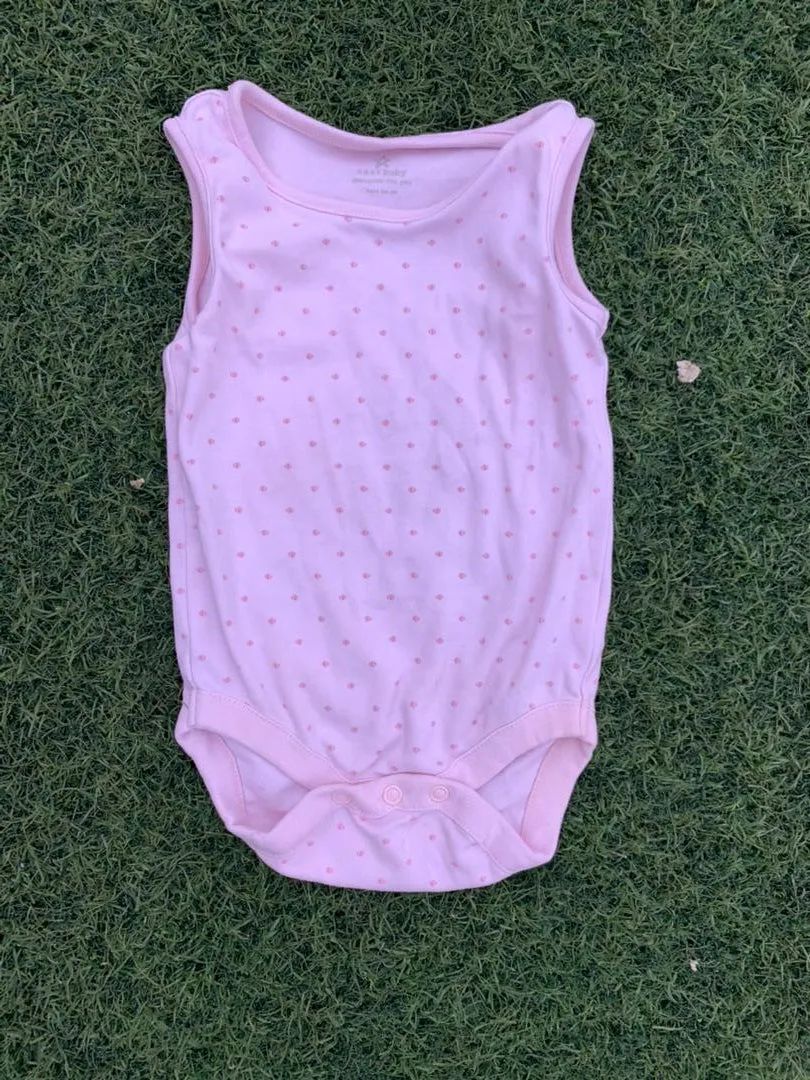 Baby pink dotted overall size 0-6months