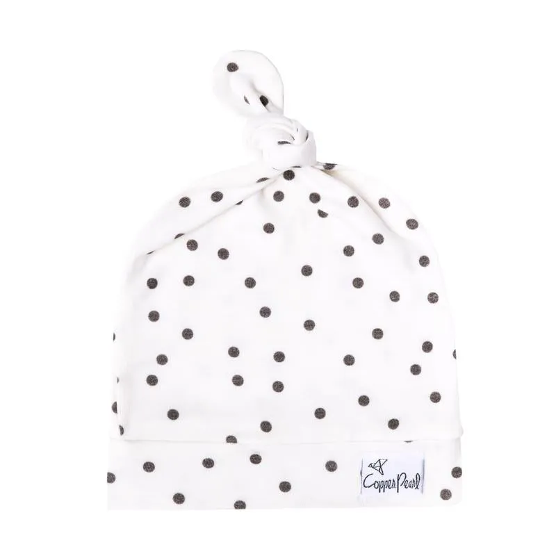 Baby Top Knot Hat | Black Dot