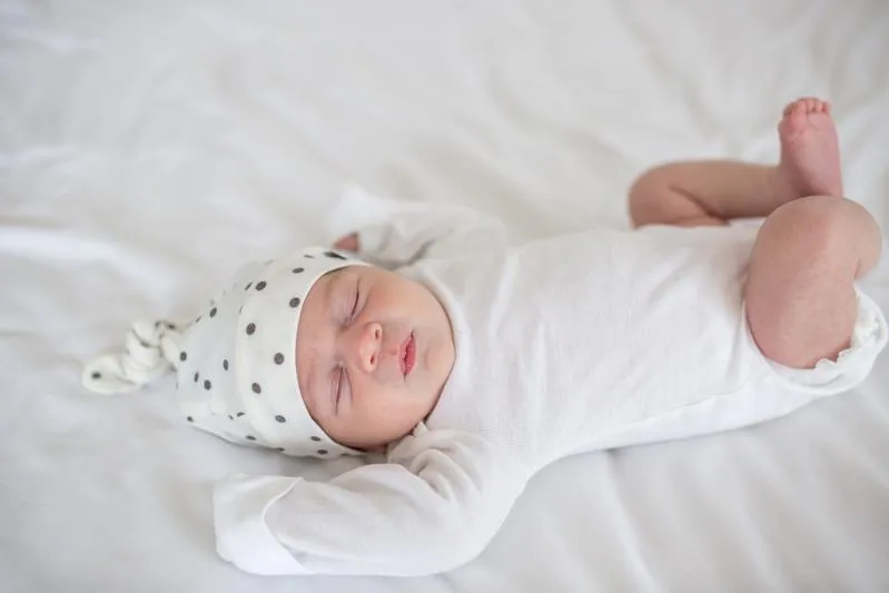 Baby Top Knot Hat | Black Dot