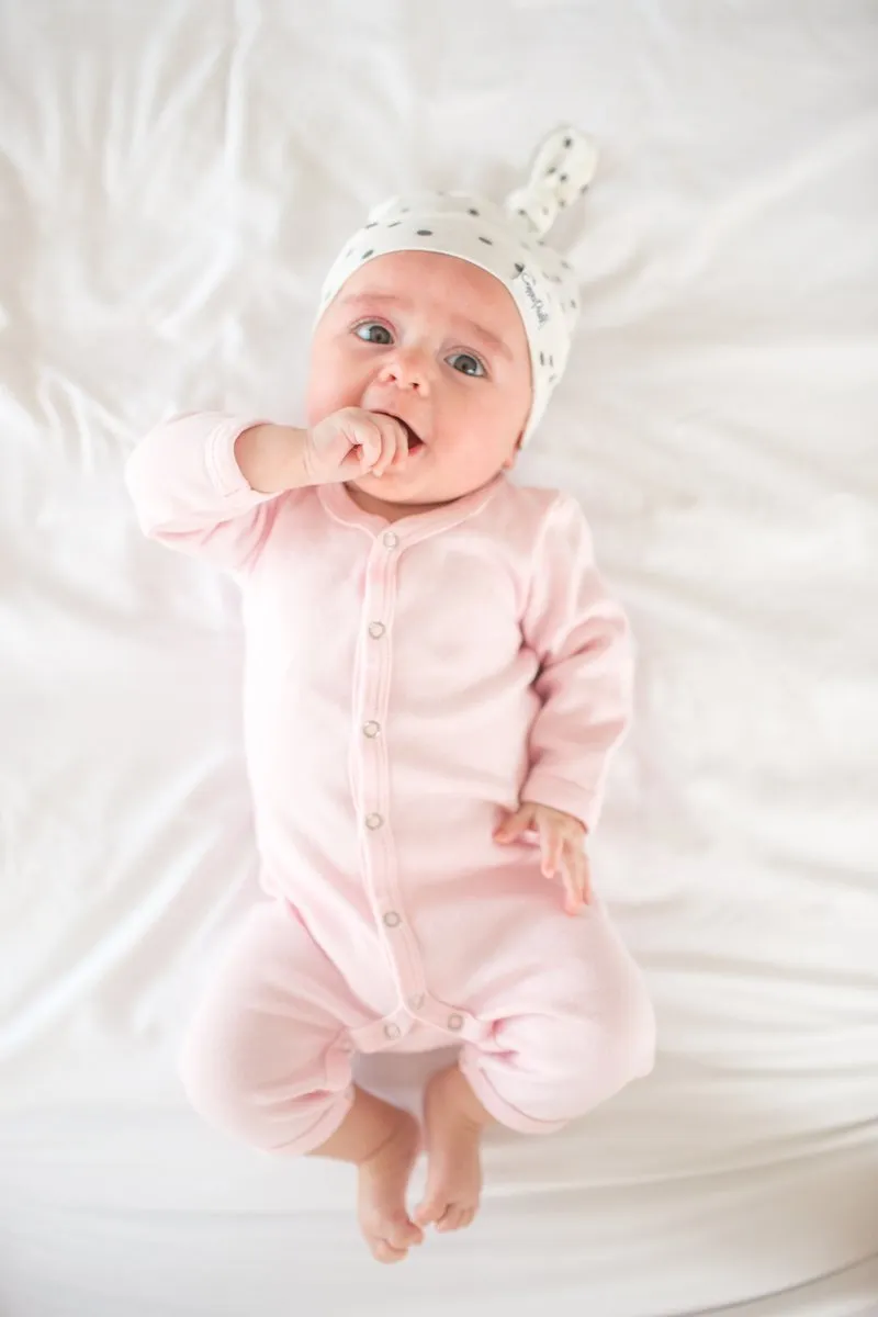 Baby Top Knot Hat | Black Dot