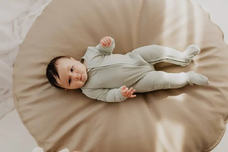 Babysprouts Footie Romper with Zipper in Sage