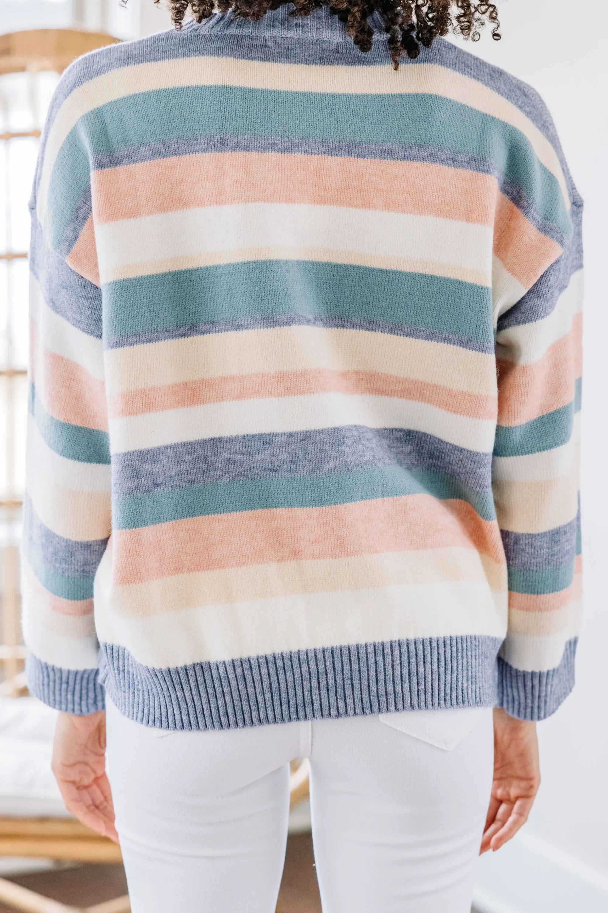 Back To Basics Blue Striped Sweater