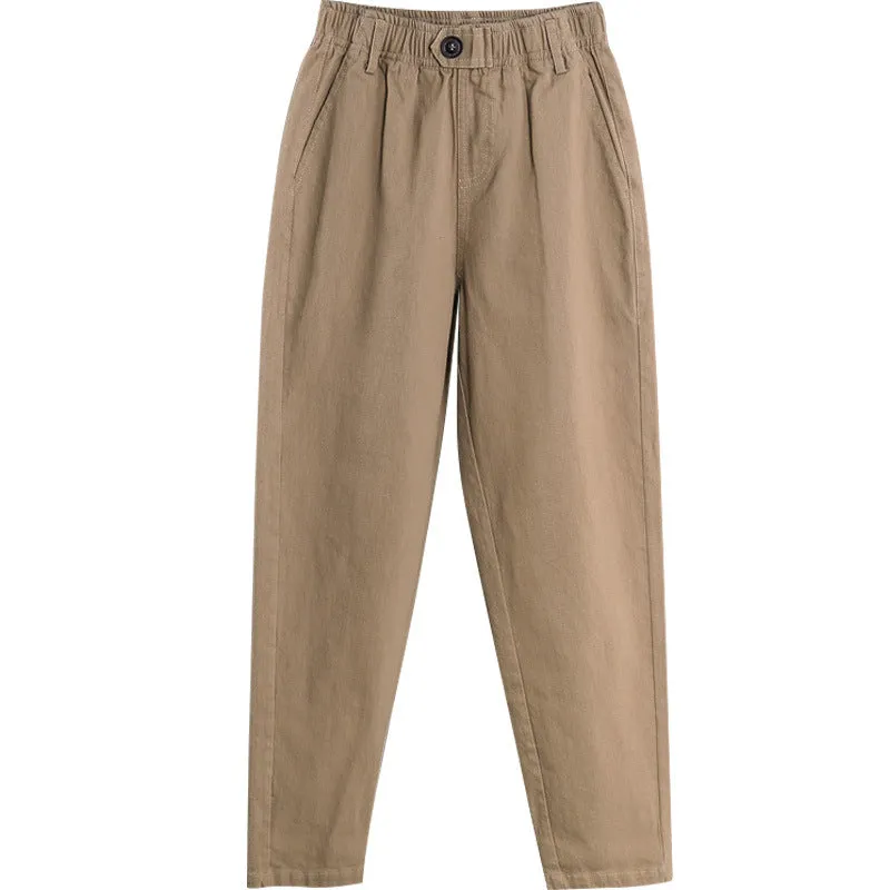 Baggy Pants Women Loose Straight Casual Student Granny Carrot High Waist Harem Pants