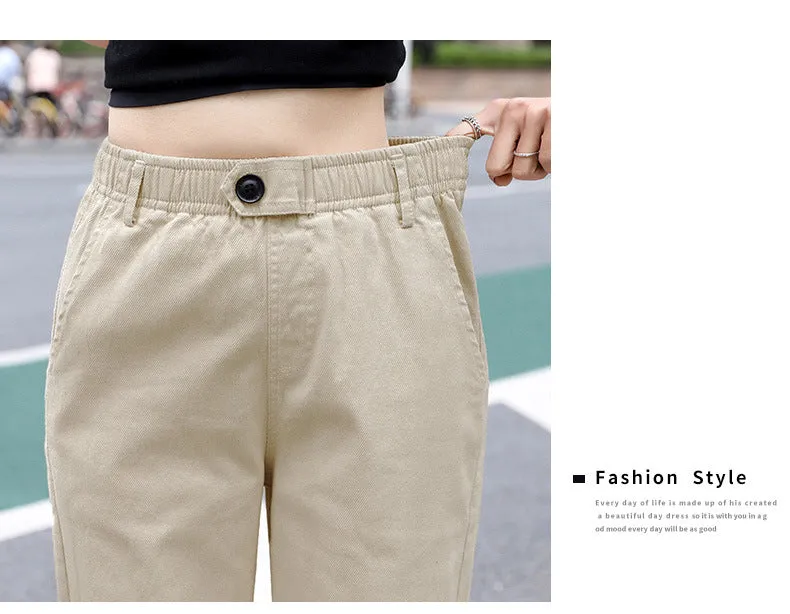 Baggy Pants Women Loose Straight Casual Student Granny Carrot High Waist Harem Pants