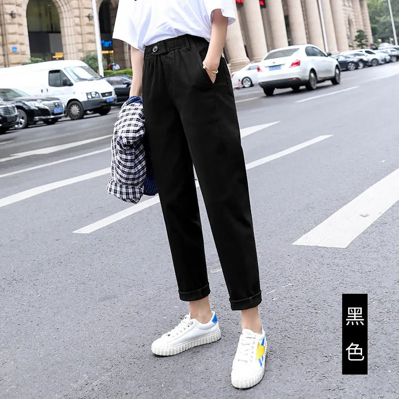 Baggy Pants Women Loose Straight Casual Student Granny Carrot High Waist Harem Pants