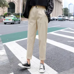 Baggy Pants Women Loose Straight Casual Student Granny Carrot High Waist Harem Pants