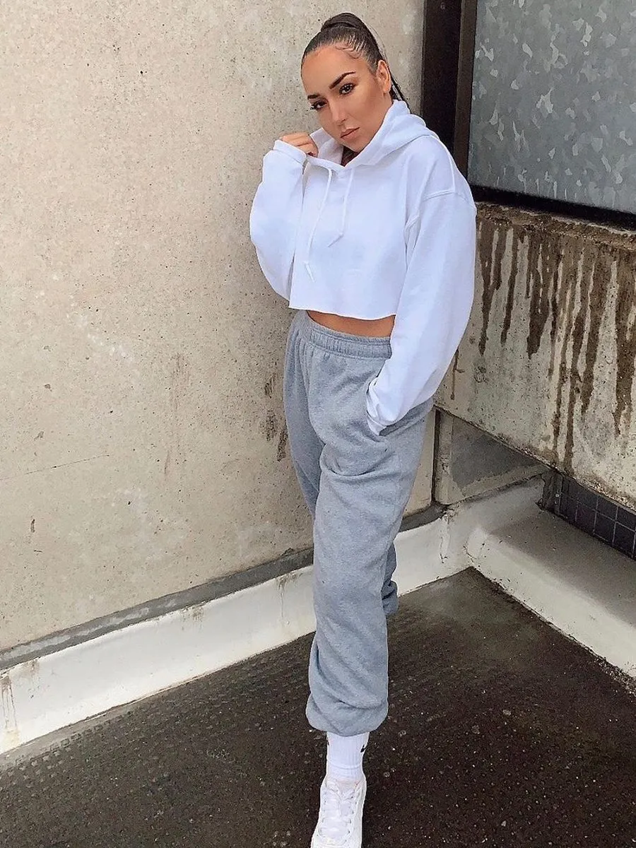 Barbara Oversized Fleece Joggers In Grey