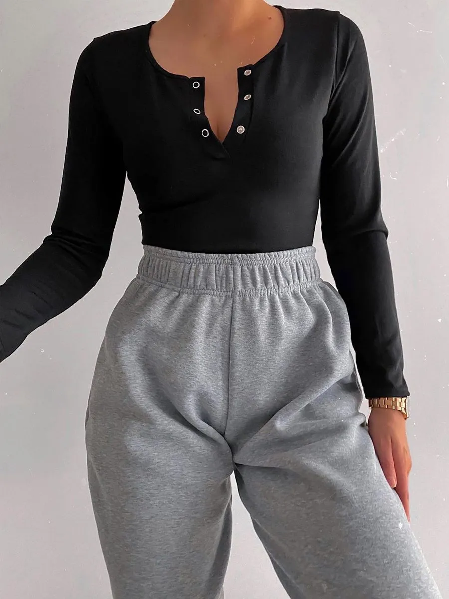 Barbara Oversized Fleece Joggers In Grey