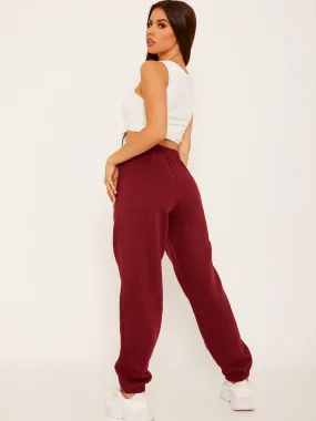 Barbara Oversized Fleece Joggers In Wine