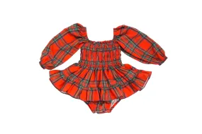 BEG Good Tidings Nia Christmas Plaid Romper Girls