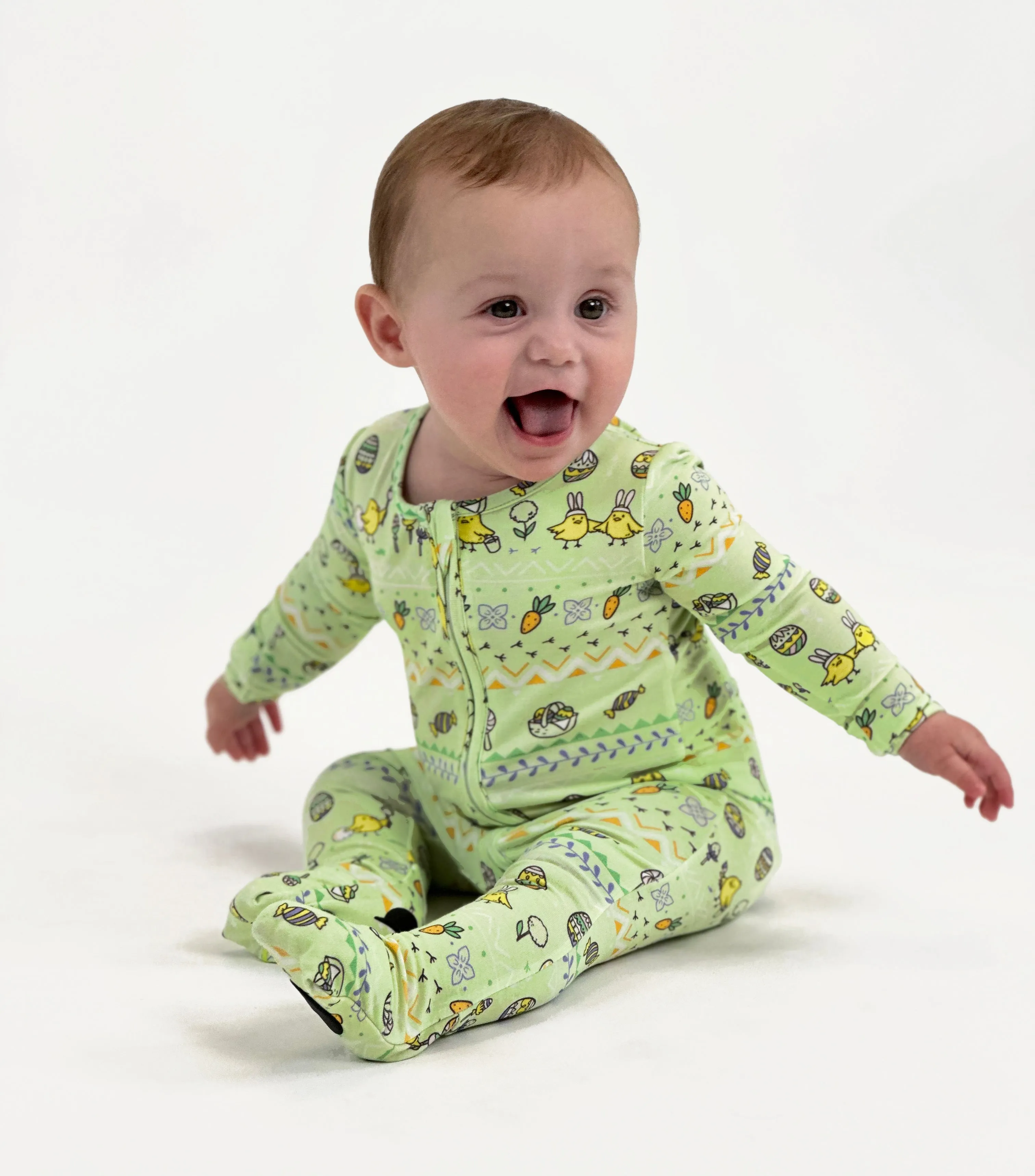 Bellabu Bear Convertible Footie - Easter Isle Green