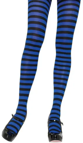 Black and Blue Striped Tights