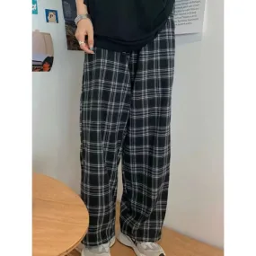 Black Casual Women's Plaid Pants