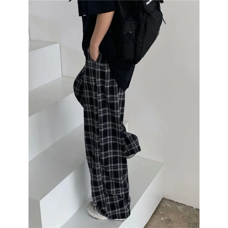 Black Casual Women's Plaid Pants