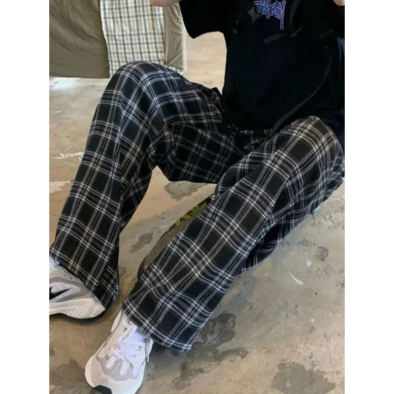 Black Casual Women's Plaid Pants