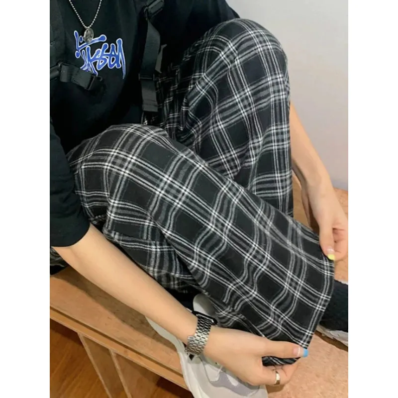 Black Casual Women's Plaid Pants