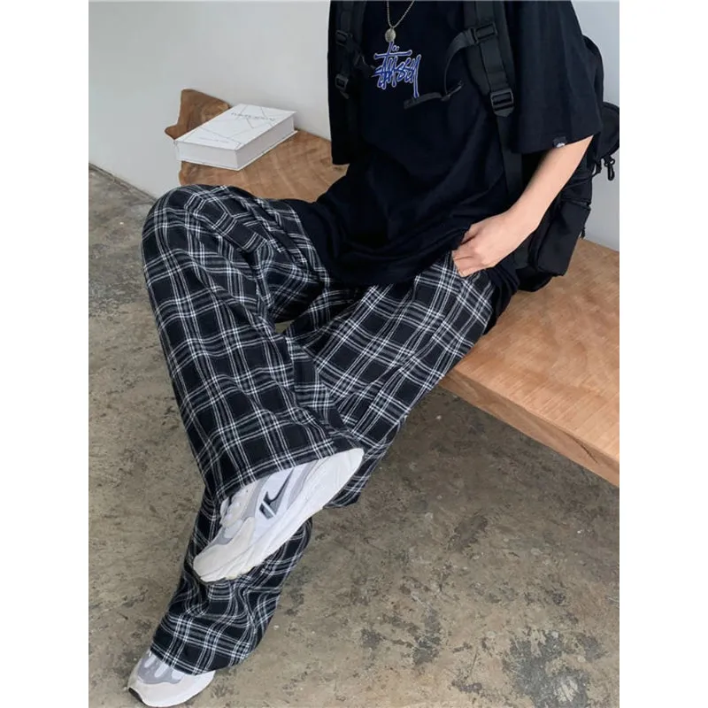 Black Casual Women's Plaid Pants