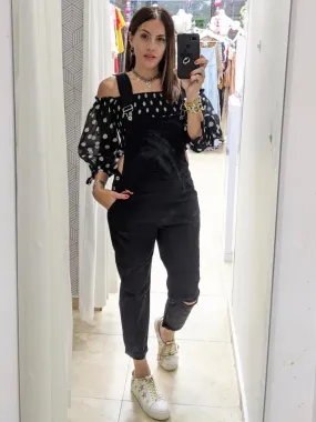 Black Denim Overall