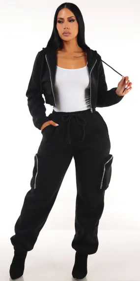 Black Fleece Sweatpants Trio