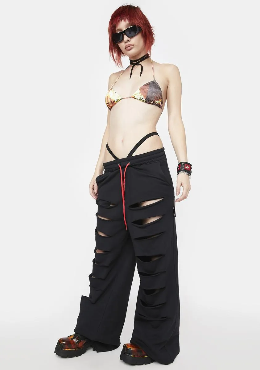 Black Wide Leg Sweatpants