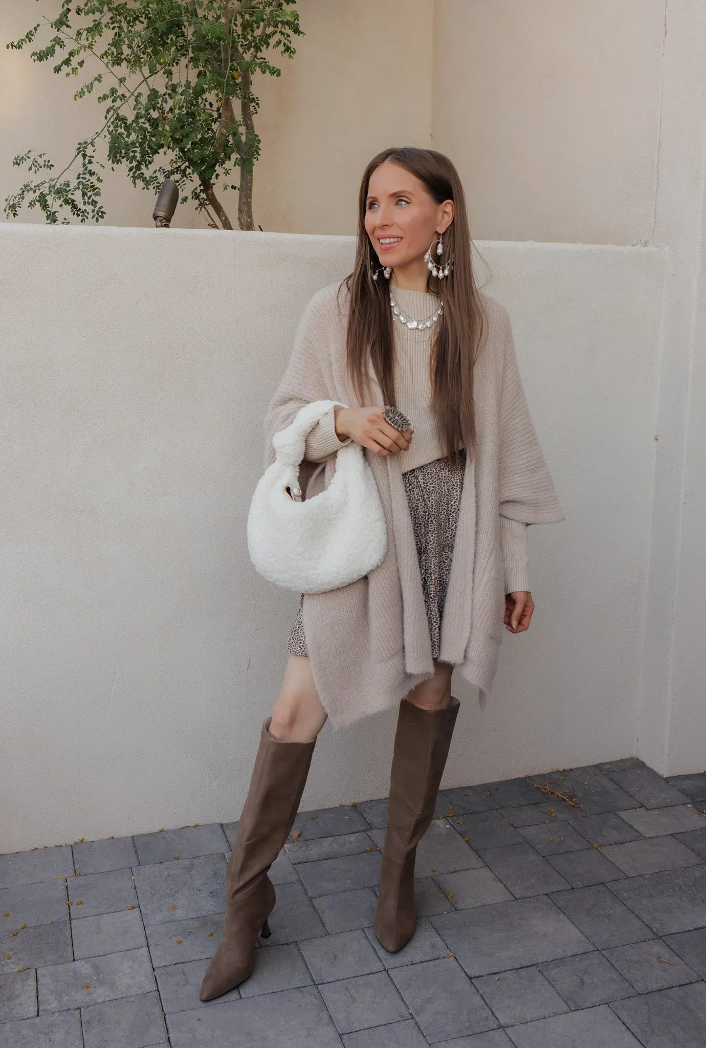 Boucle Cozy Ruana w/ Pockets