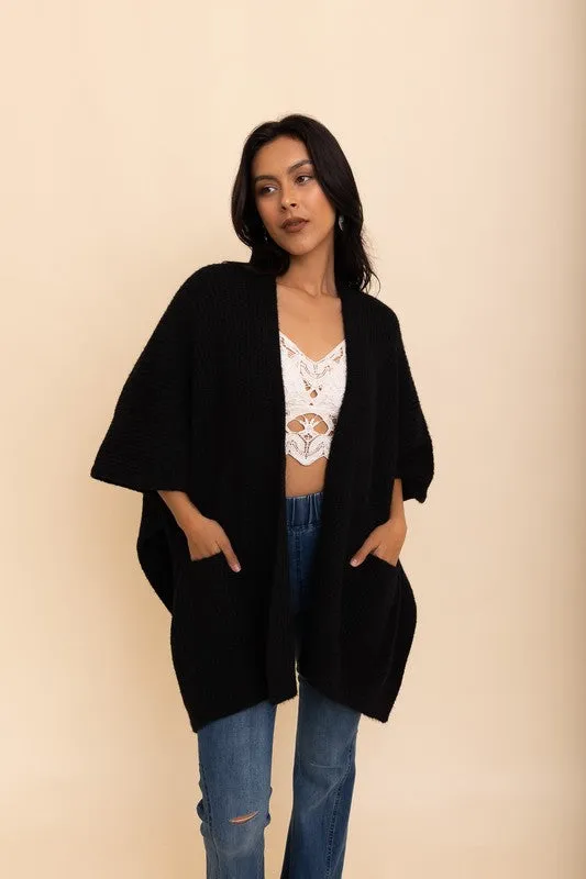 Boucle Cozy Ruana w/ Pockets
